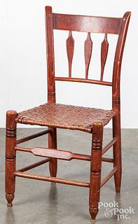 Painted arrowback side chair, 19th c.