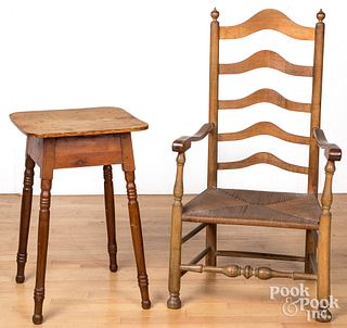 Delaware Valley ladderback armchair and a stand