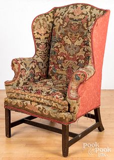 George III mahogany wing chair, ca. 1780.