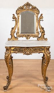 Carved giltwood dressing table, late 19th c.