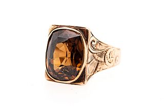 14K Yellow Gold Victorian Andradite Ring