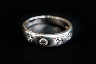 Van Cleef and Arpels 18k White Gold Diamond Band