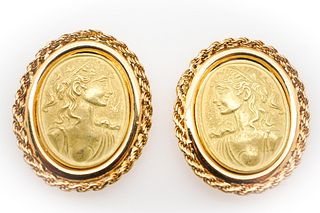 18K Yellow Gold Italian Earrings