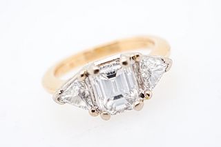 EGL Certified 1.21 Emerald Cut Diamond Ring 