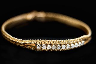 14K Yellow Gold Diamond Bracelet 