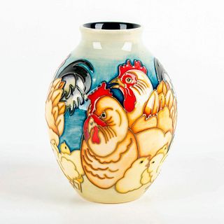Moorcroft Pottery Vase, Fowlers Farmyard Chickens