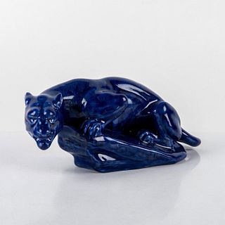 Royal Doulton Tiger on Rock in Rare High Fired Blue Glaze