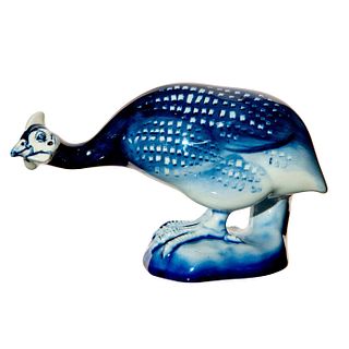 Rare Royal Doulton Blue Flambe Figurine, Guinea Fowl HN125