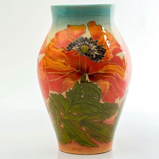 Dennis Chinaworks Vase, Orange Poppy Flowers