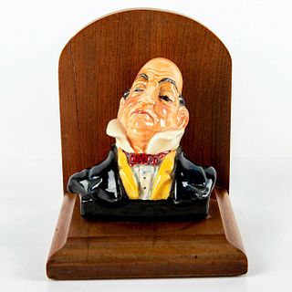 Royal Doulton Bookend Ceramic Character Bust, Mr. Micawber