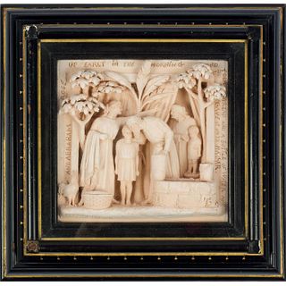George Tinworth Terracotta Plaque, Abraham Sending Away Hope