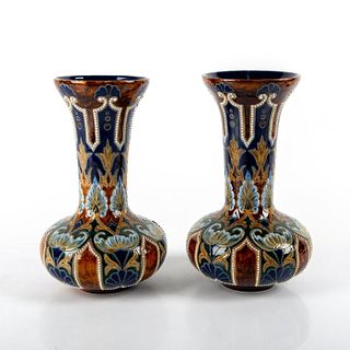 Pair of Doulton Lambeth Stoneware Vases by Eliza Simmance