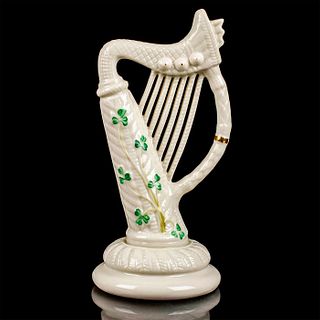 Belleek, 7th Mark, Shamrock Harp with Gold Accent