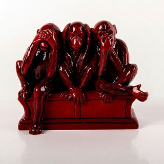 Royal Doulton Flambe Figurine, Three Wise Monkeys