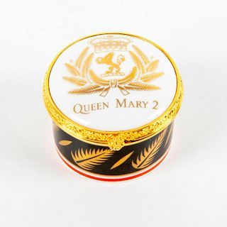 English Porcelain Trinket Box, Queen Mary 2