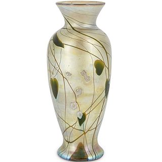 Steuben Platinum Gold Aurene Millefiori Vase