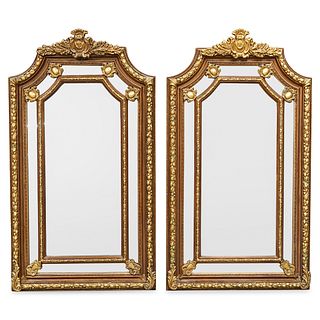 Pair of Monumental Italian Gilt Carved Mirrors