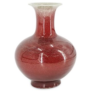 Antique Chinese Oxblood Glazed Porcelain Bottle Vase