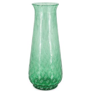 Steuben Silverine Pomona Green Vase