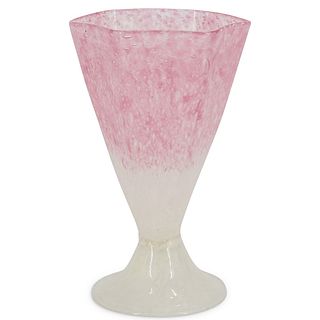 Steuben White Cluthra and Rose Cluthra Goblet