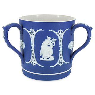 Wedgwood Jasperware Cobalt Blue Tri Handled Loving Cup