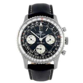 BREITLING - a gentleman's Navitimer chronograph wrist watch. Stainless steel case with slide rule be