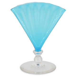 Steuben Blue Fan Vase