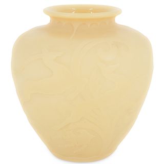 Steuben Ivory Acid-Etched Stamford Vase