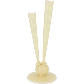 Steuben Ivory Two-chambered Vase