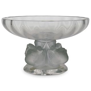 Lalique Crystal Nogent Bird Pedestal Bonbon Dish