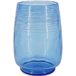 Steuben Blue Reed Vase