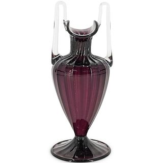 Steuben Handled Amethyst Vase