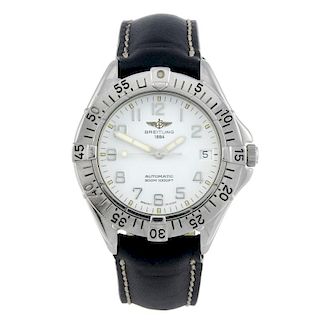 BREITLING - a gentleman's Aeromarine Colt wrist watch. Stainless steel case with calibrated bezel. R