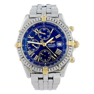 BREITLING - a gentleman's Windrider Crosswind chronograph bracelet watch. Stainless steel case with