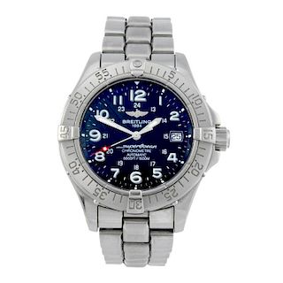 BREITLING - a gentleman's Aeromarine Superocean Steelfish bracelet watch. Circa 2004. Stainless stee
