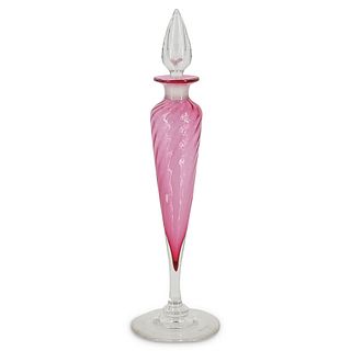 Steuben Rosaline Cologne Bottle With Colorless Stopper