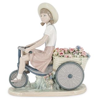 Lladro “Girl With Flowers In Tow” Porcelain Figure