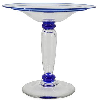 Steuben Compote With Ribbed Stem