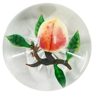 D. Tarsitano (Italian) Peach Art Glass Paperweight