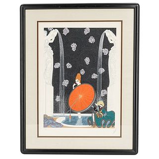 Erte (Russian/French, 1892) "Bath of the Marquise" Serigraph