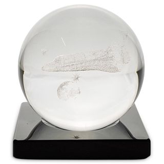 Laser Engraved Space Shuttle Glass Sphere