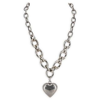 Sterling Silver Heart Pendant Chain Necklace