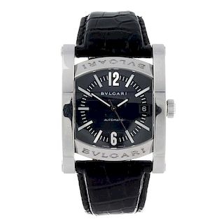 BULGARI - a gentleman's Assioma wrist watch. Stainless steel case. Reference AA 44 S, serial D 3803.