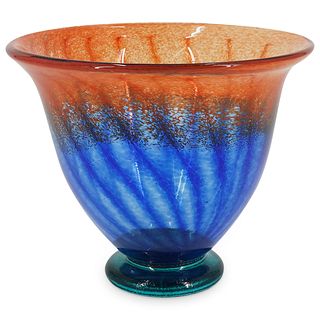 Signed Art Glass Swirl Vase
