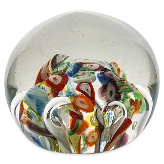 Murano Glass Millefiori Paperweight
