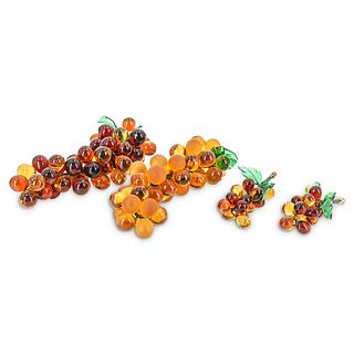 (4 Pc) Murano Glass Grape Clusters Grouping Set