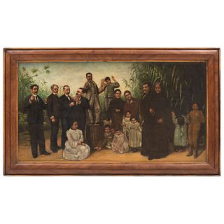 CELEBRACIÓN II MÉXICO, Ca. 1900 Oil on canvas Conservation details 18.8 x 35.8" (48 x 91 cm) | CELEBRACIÓN II MÉXICO, Ca. 1900 Óleo sobre tela Detalle