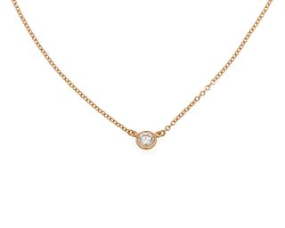 TIFFANY & CO., ELSA PERETTI 18K Gold 'Diamonds by the Yard' Pendant Necklace