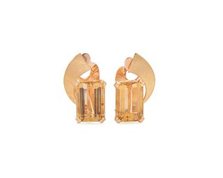 14K Gold and Citrine Earrings