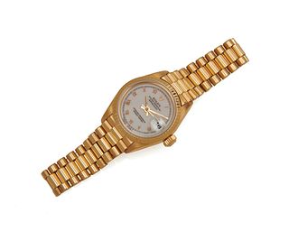 ROLEX 18K Gold 'Oyster Perpetual Datejust' Wristwatch